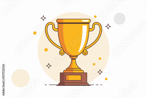 Golden Trophy Icon: Illustrates a golden trophy, symbolizing achievement and recognition. The trophy stands proudly, showcasing the essence of accomplishment in a simplified and elegant design.