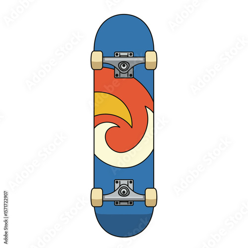 A modern skateboard vector icon