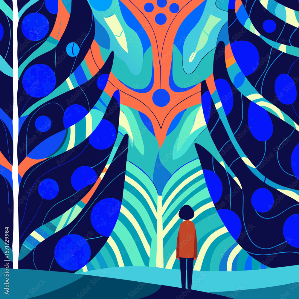 Fototapeta premium Landscape woman child