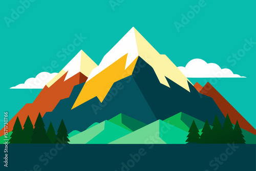 Mountain Landscape Vector Illustration