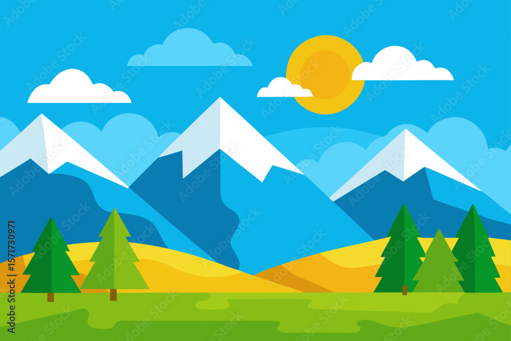 Obraz premium Summer Landscape with Mountains