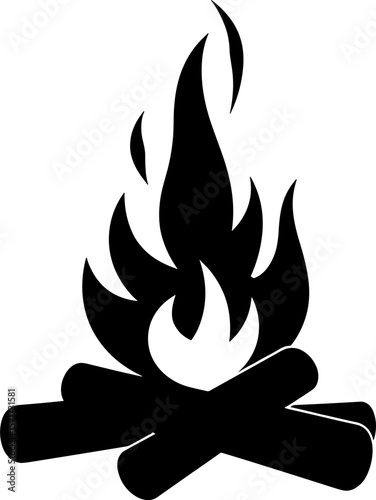 Stylized bonfire with marshmallows on stick, warmth and togetherness