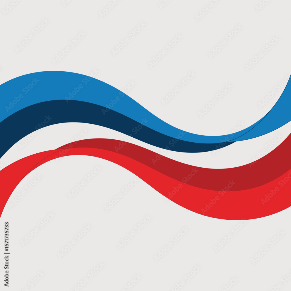Fototapeta premium Abstract Red and Blue Waving Stripes Design