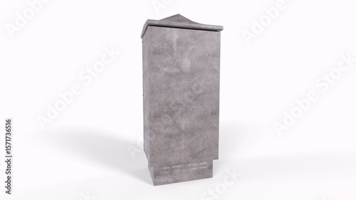 Concrete utility cabinet isolated on white