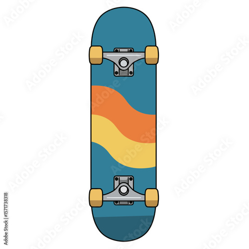 A modern skateboard vector icon
