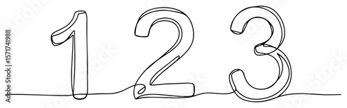 numbers 1 2 3 vector illustration in monoline style for education and design