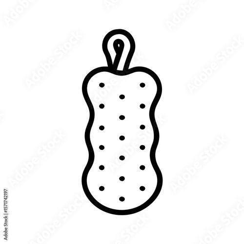 Vector illustration of a loofah sponge in a minimalist style with copy space