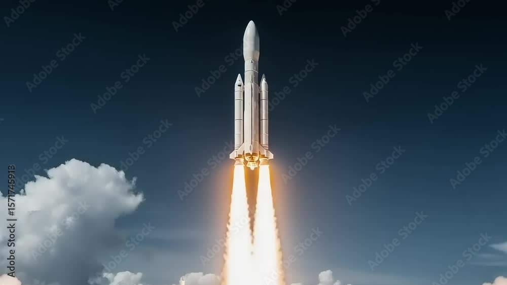 Rocket Launch with Spacecraft Ascent. Rocket Launch with Spacecraft Ascent.