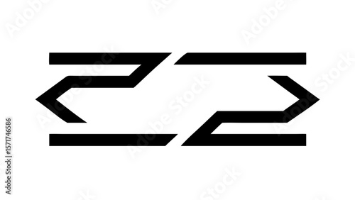 Abstract geometric shape logo design vector illustration black and white art
