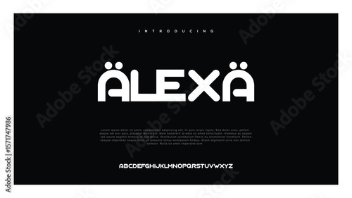 Alexa Creative font. Modern abstract digital tech font. Logo creative font, type, technology, movie, digital, music, movie. Fonts and illustration in vector format.