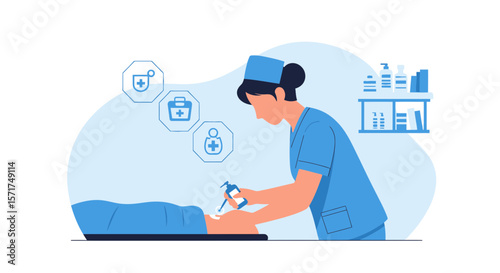 Professional Medical Care Provided By A Dedicated Female Nurse At Hospital
