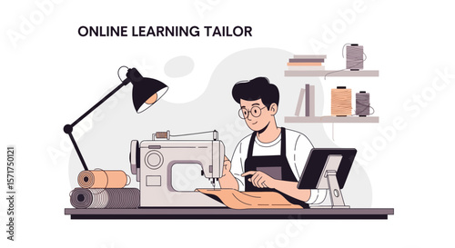 Professional Seamster Crafting Clothes Using Machine And Learning Online From Home