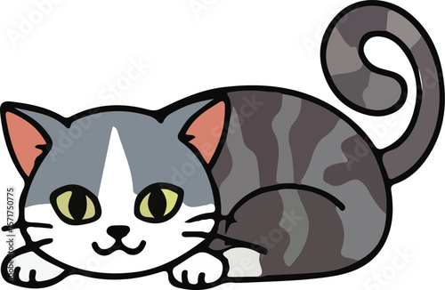charming colorful cartoon cat vector illustration, friendly pet artwork, feline character graphics