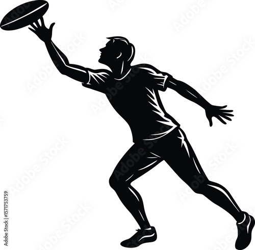 Frisbee Thrower Silhouette,Disc Game Action