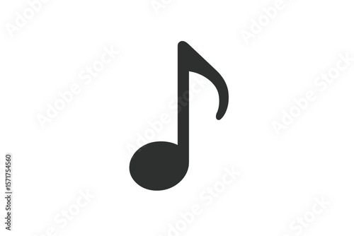 Icon of a music note or a flat eight note for application and website use