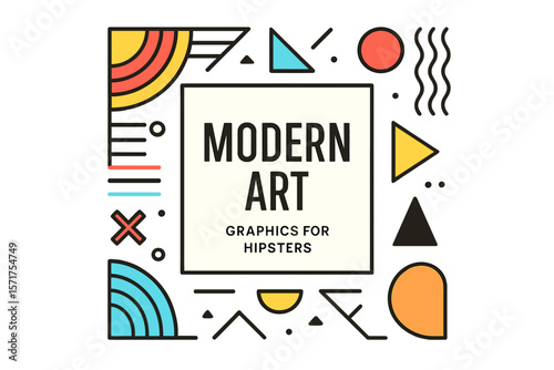 Modern Art vector frame for hipster themed text and graphics