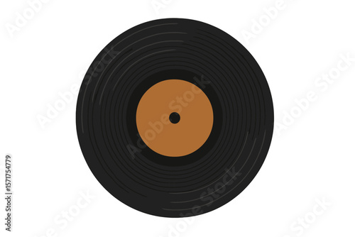 Vinyl record on transparent background, isolated vector illustration, also available as , related to old CDs and music