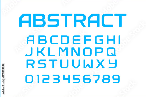 Abstract digital modern alphabet fonts, representing the fusion of typography technology with electronic dance music, symbolizing a future of creative font designs, depicted through vector