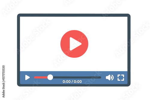 Template for a flat video player designed for use in web and mobile applications