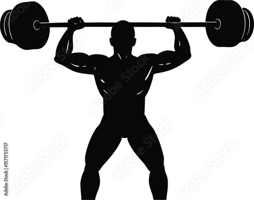 Weightlifter Overhead Press Silhouette,Gym Power Lift