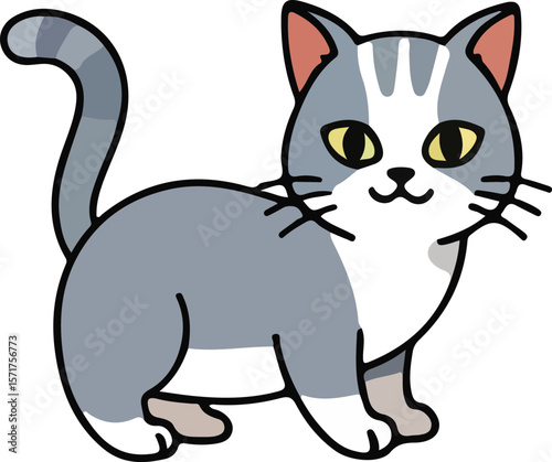 lovable colorful cartoon cat vector illustration, varied feline characters, charming animal designs