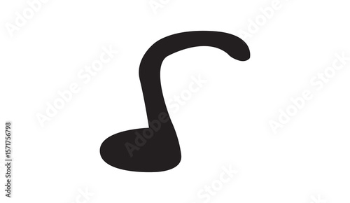 Black Musical Note Vector Illustration 