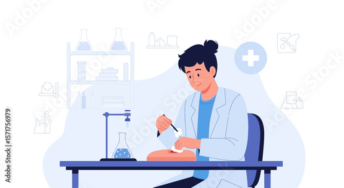 Medical Professional Treating Patient Wound In A Clinical Laboratory Setting