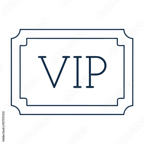VIP label icon in minimalist frame design