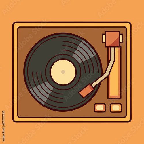Vinyl record and turntable needle icon