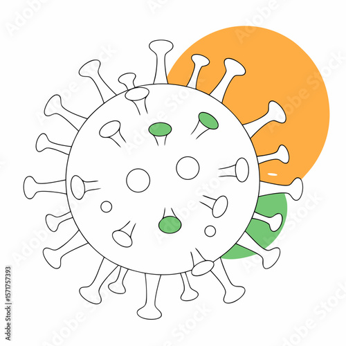 Virus icon with infection cells in outline style