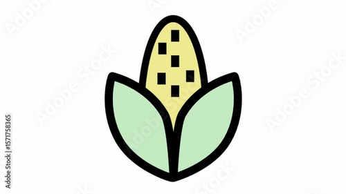 Fresh corn symbol - Ecological farming icon.