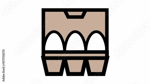 Eggs in a package symbol - Ecological farming icon.