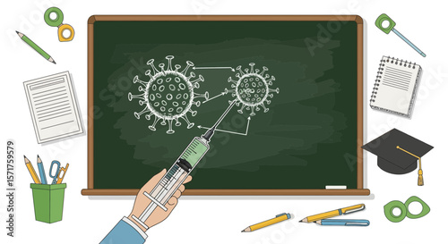 Conceptual Illustration Of Vaccine Research And The Eradication Of Viral Diseases