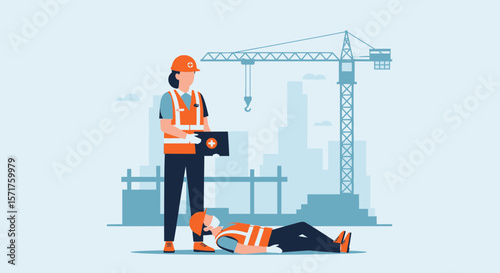 Construction Site Safety First Aid Incident Response Emergency Treatment