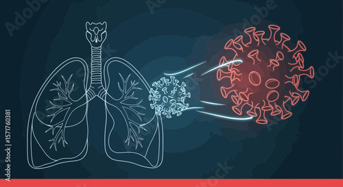 Coronavirus Attack On Human Lungs Vector Illustration Healthcare Respiratory Illness