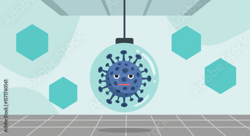 Coronavirus In Isolation Chamber Concept Illustration Health And Medical Protection