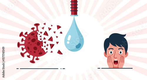 Novel Coronavirus Is Decaying With Treatment Shocked Face Expression Concept