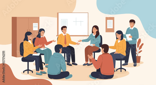 Creative Brainstorming Session For Startup Team Collaboration And Agile Meeting
