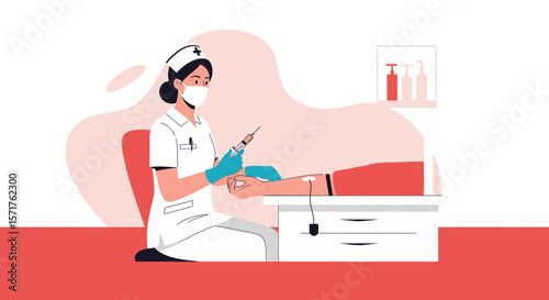 Nurse Giving Vaccine Injection To Patient During Coronavirus Pandemic Crisis