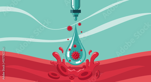 Treatment Against Viruses With A Medical Injection Into Blood Vessels