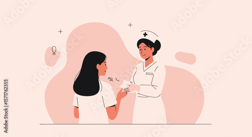 Nurse Giving Vaccine To Young Patient For Prevention Immunity And Health Checkup