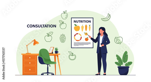 Nutritionist Giving Consultation About Healthy Diet and Nutrition Plan For Weight Loss