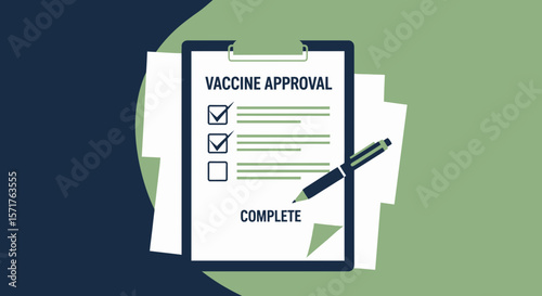 Vaccine Approval Checklist With Completed Tasks on Clipboard Illustrative