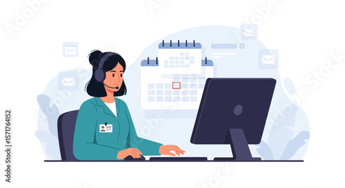 Dedicated Customer Support Representative Managing Schedules And Communications Efficiently