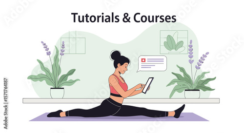 Online Fitness Tutorial Series Featuring An Athlete Practicing Yoga At Home
