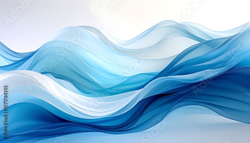 Abstract Blue Waves Flowing Background Art Design