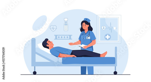 Dedicated Healthcare Professional Caring for Patient in Hospital Room Setting
