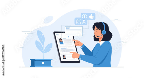 Virtual Assistant Analyzing Resumes For Job Placement Opportunities Digitally