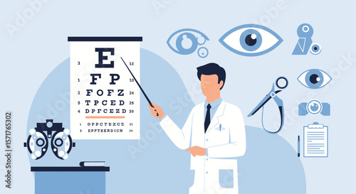 Ophthalmologist Performing Eye Examination For Visual Correction And Healthcare