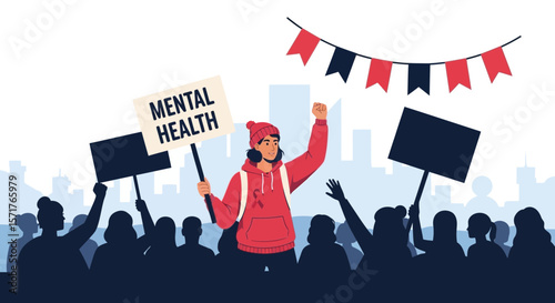 Passionate Advocates Rallying For Mental Health Awareness In An Urban Setting